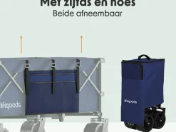 LifeGoods XXL 300L bollerwagen - Blue< Bollerwagen