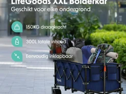 LifeGoods XXL 300L bollerwagen - Blue< Bollerwagen