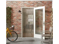 Markenlos Insektenschutz-Livn Lines alu transparent/grau 100 x 230 cm Türvorhang