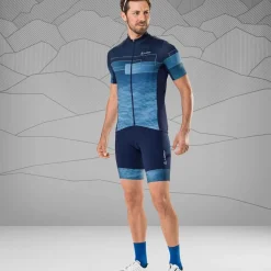 Löffler Loeffler Volta blaue Herren-Trägerhose< Fahrradbekleidung