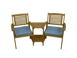 Monstershop Gartenstühle^Loveseat Gartenbank mit Kissen