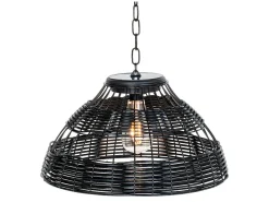 Lumineo Campinglampen Aufladbar|Campinglampen Aufladbar^Black Rattan Solar-Hängelampe