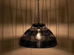 Lumineo Campinglampen Aufladbar|Campinglampen Aufladbar^Black Rattan Solar-Hängelampe