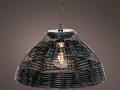 Lumineo Campinglampen Aufladbar|Campinglampen Aufladbar^Black Rattan Solar-Hängelampe