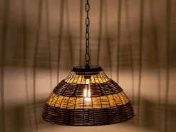 Lumineo Natural Rattan Solar-Hängelampe< Campinglampen Aufladbar|Campinglampen Aufladbar