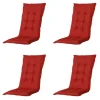 Madison Stuhlkissen^Basic rote Gartenstuhlkissen - 4er-Set