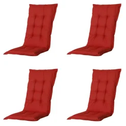 Madison Stuhlkissen^Basic rote Gartenstuhlkissen - 4er-Set