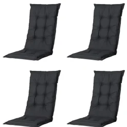 Madison Stuhlkissen-Basic schwarze Gartenstuhlkissen - 4er-Set