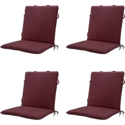 Madison Bordeaux Canvas Eco+ Stapelbare Stuhlkissen - 4er-Set< Stuhlkissen