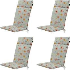 Madison Stuhlkissen-Florina orange Gartenstuhlkissen - 4er-Set