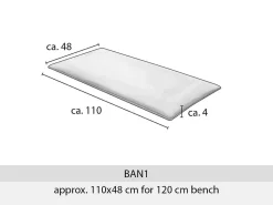 Madison Bankauflage Outdoor^Oxford Grey Outdoor Bankkissen - 120 cm