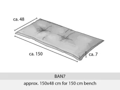 Madison Panama grey 150 x 48 x 7 Bankkissen< Bankauflage Outdoor