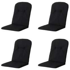 Madison Stuhlkissen-Panama schwarzes Schalensitzkissen - 4er-Set
