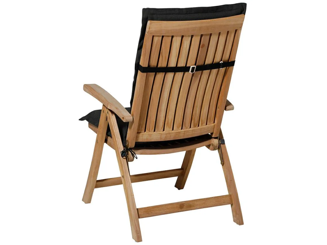 Madison Stuhlkissen-Rib Black für niedrige Rückenlehne