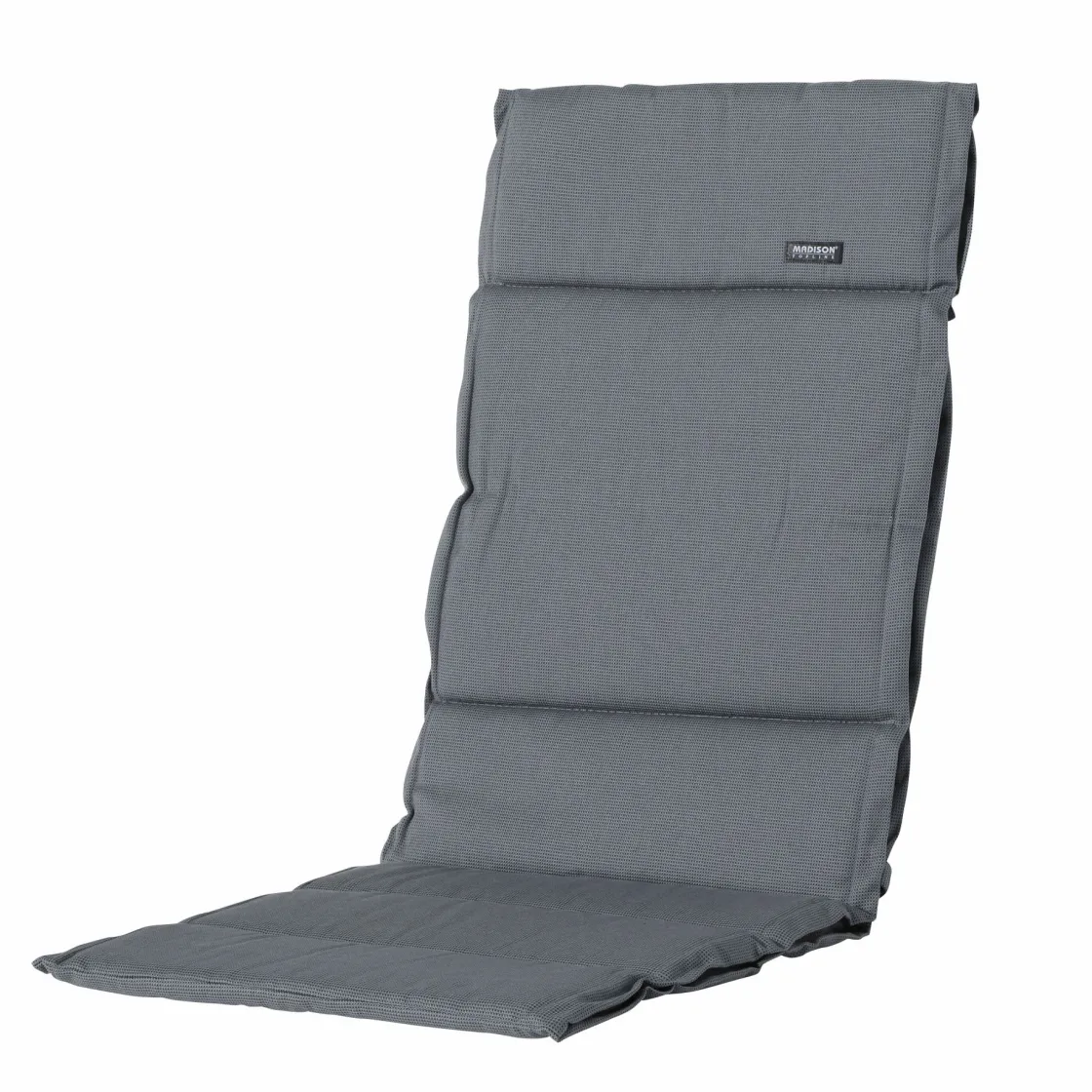 Madison Stuhlkissen-Rib Grey 125x50 Gartenkissen mit hoher Rückenlehne
