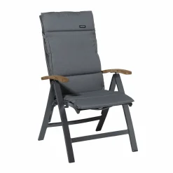 Madison Stuhlkissen-Rib Grey 125x50 Gartenkissen mit hoher Rückenlehne