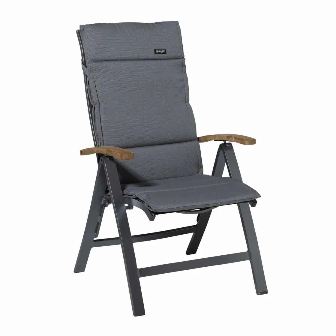 Madison Stuhlkissen-Rib Grey 125x50 Gartenkissen mit hoher Rückenlehne
