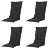 Madison Stuhlkissen-Rib schwarze Gartenstuhlkissen - 4er-Set