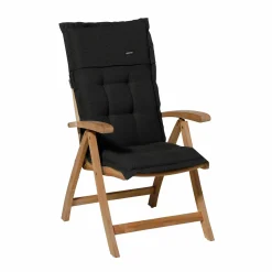 Madison Stuhlkissen-Rib schwarze Gartenstuhlkissen - 4er-Set