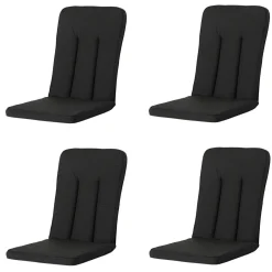 Madison Stuhlkissen-Rib schwarzes Gartenkissen - 4er-Set