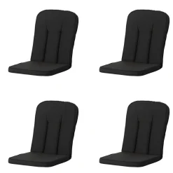 Madison Stuhlkissen-Rib schwarzes Gartenkissen - 4er-Set