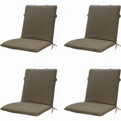 Madison Stuhlkissen-Taupe Canvas Eco+ Stapelbare Stuhlkissen - 4er-Set