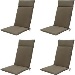 Madison Taupe Canvas Eco+ Gartenstuhlkissen - 4er-Set< Stuhlkissen