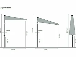 Madison Sonnenschirme-Triangle 210 x 130 Sonnenschirm - Grey