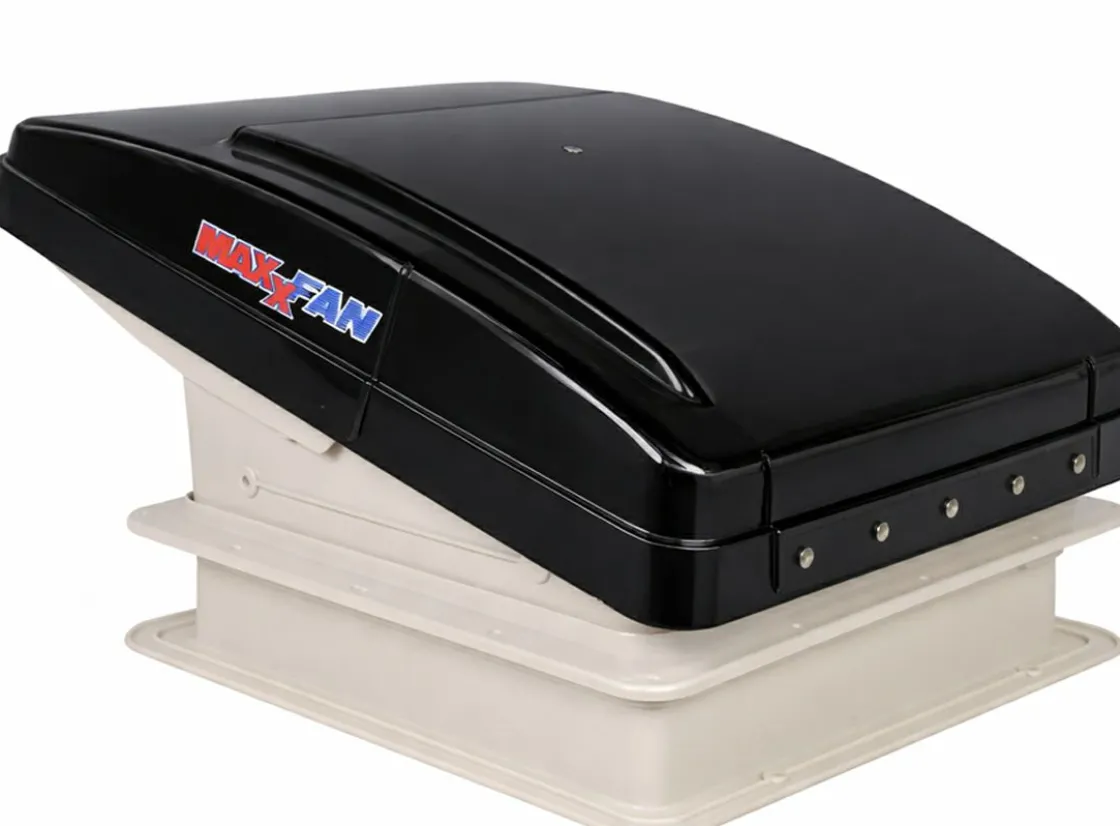 Maxxfan Dachluken Ventilatoren|Dachluken^Deluxe Compact 28 x 28 Dachluke mit Ventilator - Smoke