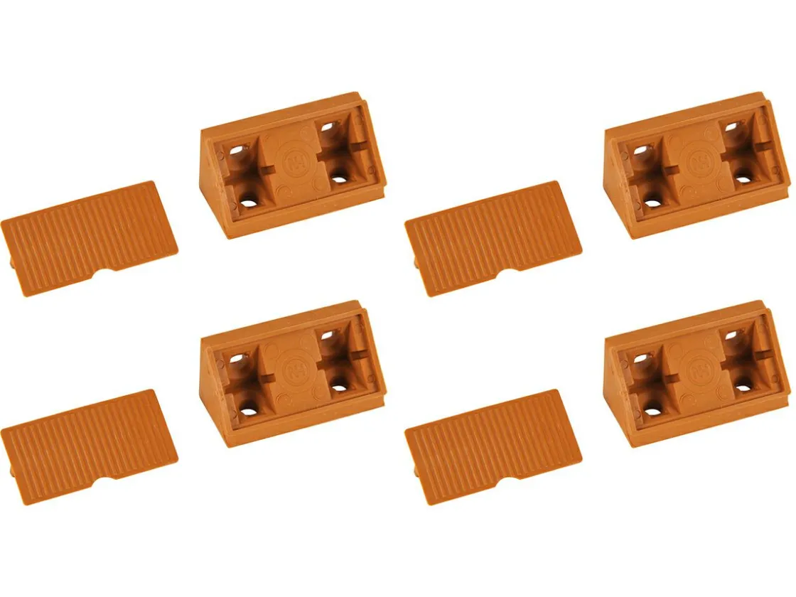 Markenlos Eckverbinder-Möbelverbinder mit Kappe - Beige