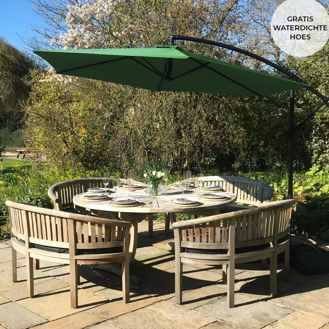 Monstershop Sonnenschirme-300 freitragender Sonnenschirm - Green