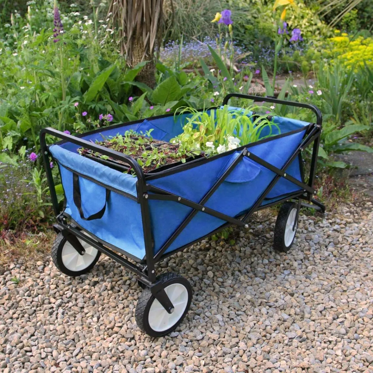 Monstershop Faltbarer Gartenwagen - Blue< Bollerwagen