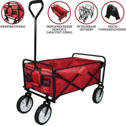 Monstershop Bollerwagen^Faltbarer Gartenwagen - Red