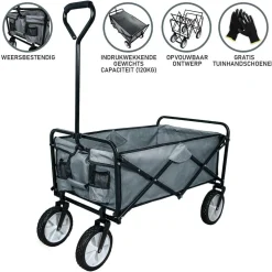 Monstershop Bollerwagen-Faltbarer Gartenwagen - Grey