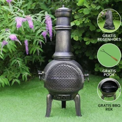 Monstershop Gusseisen Gartenkamin mit Schutzhulle< Feuerkörbe & Feuerschalen|Feuerkörbe & Feuerschalen