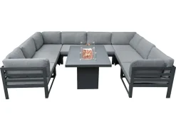 Monstershop Lounge Sets^Modulares 8-Sitz Lounge-Set mit Feuerstelle