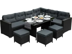Monstershop Lounge Sets^Rattan 9 Personen Ecklounge-Set