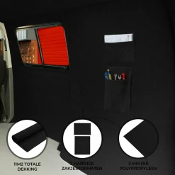 Monstershop Wohnmobilstoff mit Taschen - Schwarz< Wohnmobil Innenverkleidung