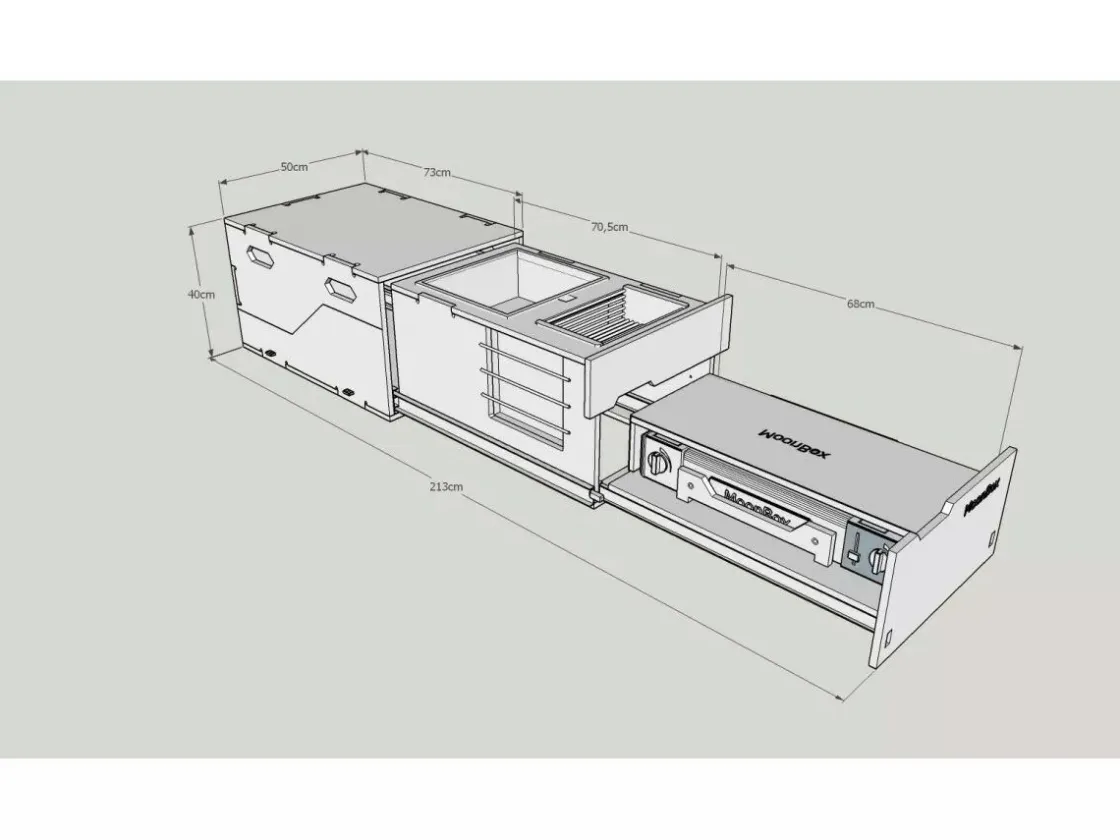 Markenlos Campingboxen-Moonbox Kitchenbox - White Edition
