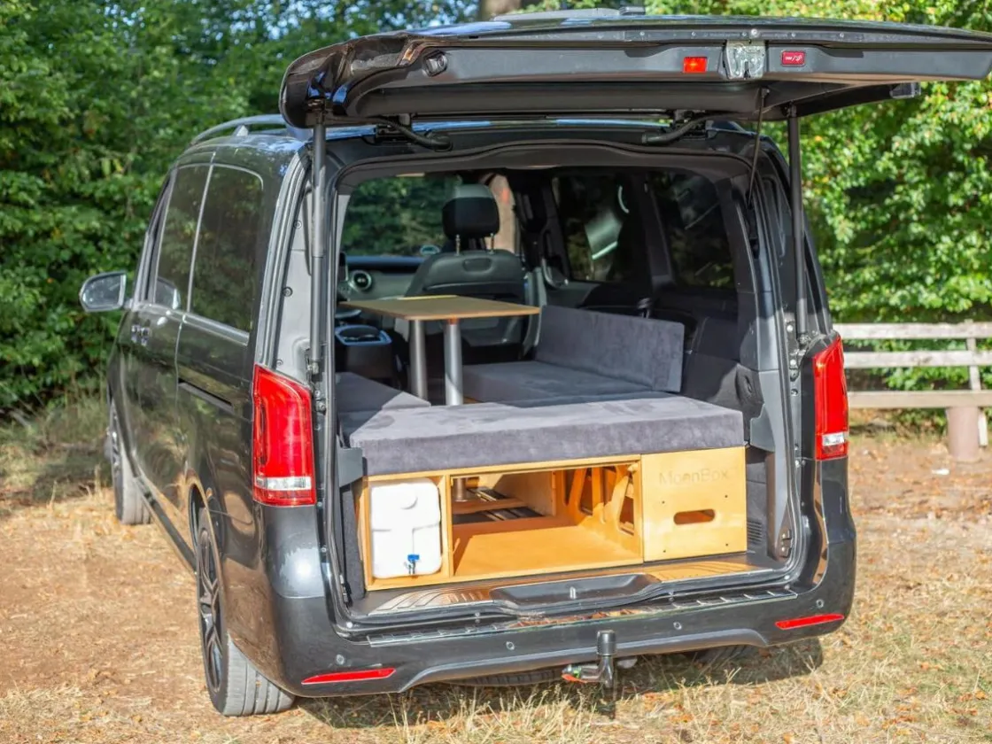 Markenlos Campingboxen^Moonbox Van/Bus 115cm Natur Campingbox mit Tisch