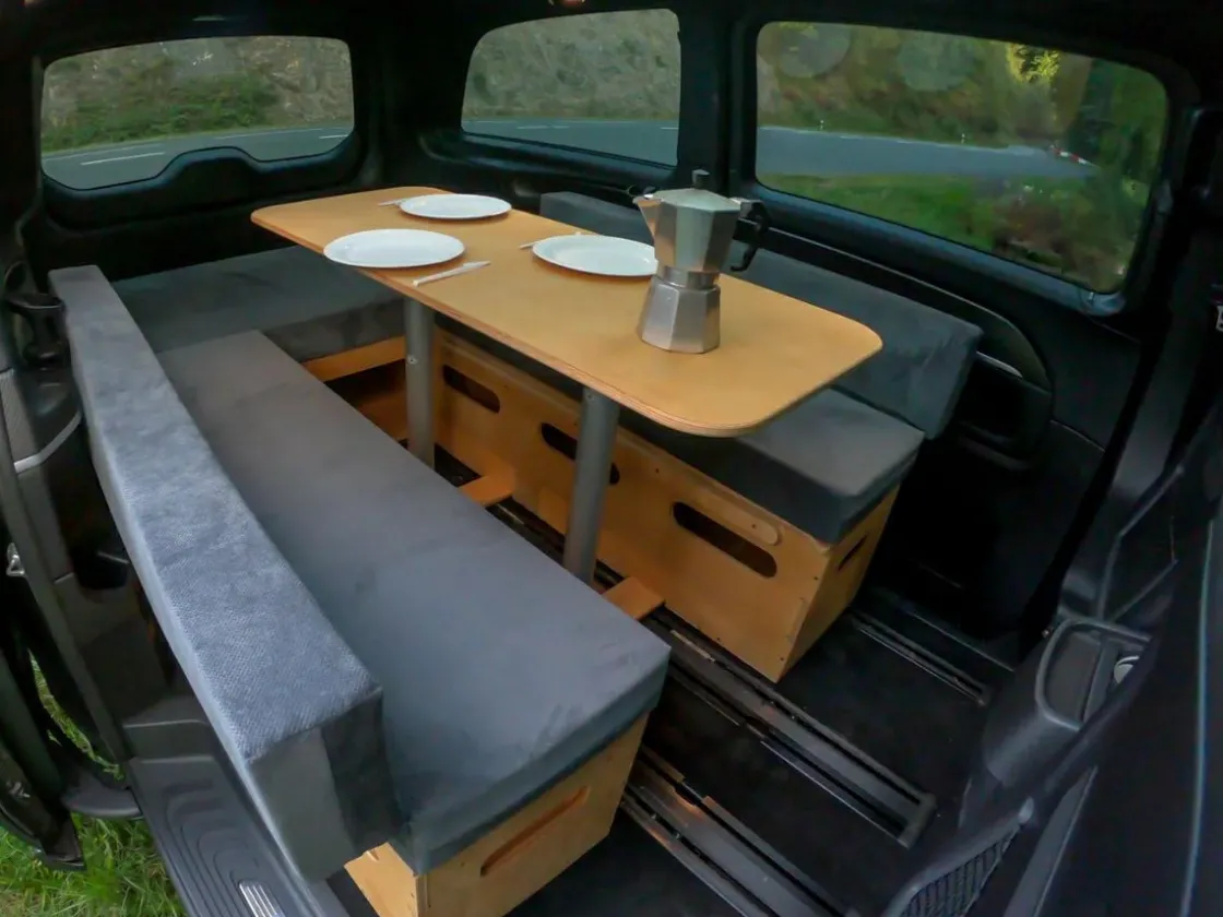 Markenlos Campingboxen^Moonbox Van/Bus 115cm Natur Campingbox mit Tisch