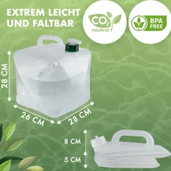 Markenlos Wasser Zubehör-Naturbummler 10 Liter Set von 4 Faltbaren Wasserkanister