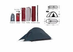 Naturehike Trekkingzelte|Zelt 1 Personen^Cloud Up 1 upgraded Trekkingzelt - Navy Blue