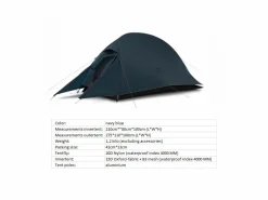 Naturehike Trekkingzelte|Zelt 1 Personen^Cloud Up 1 upgraded Trekkingzelt - Navy Blue