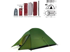 Naturehike 2 Personen Kuppelzelte|Trekkingzelte^Cloud Up 2 Zelt für 2 Personen - White