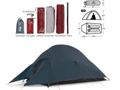 Naturehike 2 Personen Kuppelzelte|Trekkingzelte-Cloud Up 2 Zelt für 2 Personen - Black