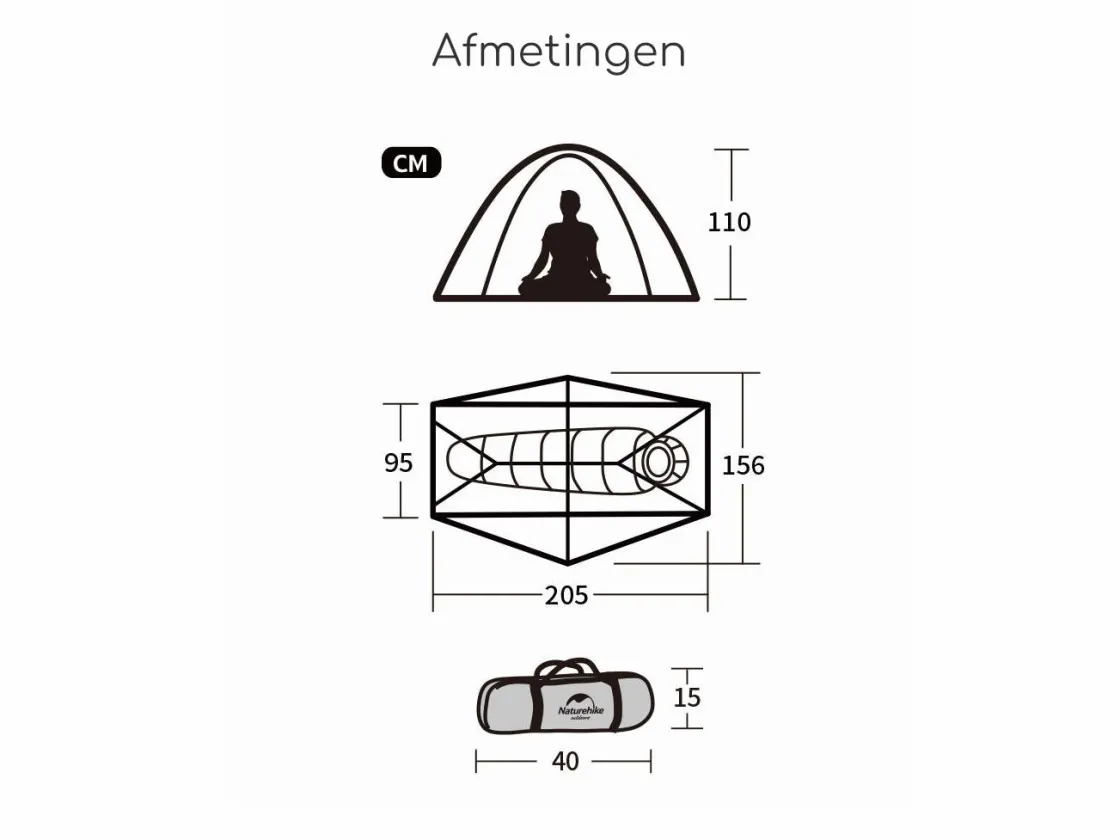 Naturehike Trekkingzelte|Zelt 1 Personen-Spider 1-Personen-Zelt – Grün