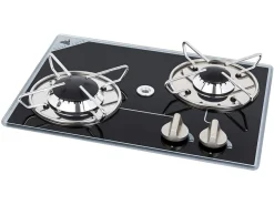 NavyLoad Einbau Kochplatten^Navy Load 2-flammiges 38 x 28 Glas-Gaskochfeld