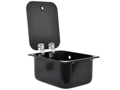 NavyLoad Waschbecken^32 x 26 cm Spüle mit Glasabdeckung - schwarz