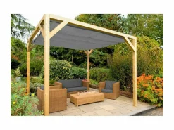 NC Outdoor 2,9 x 4,0 Harmonika Schattentuch - Anthrazit< Sonnensegel|Sonnensegel